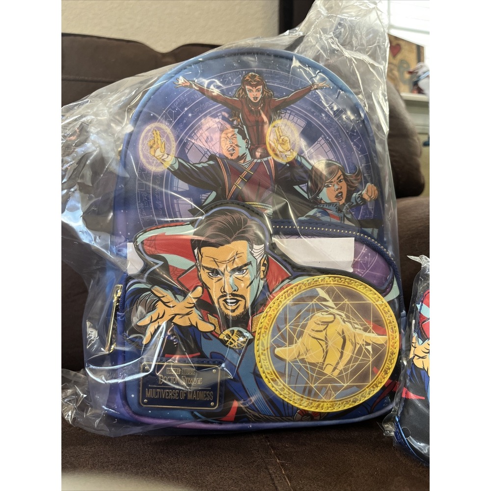NWT Loungefly Marvel Comic Dr Strange Multiverse of Madness Wallet/Backpack set - Picture 10 of 12